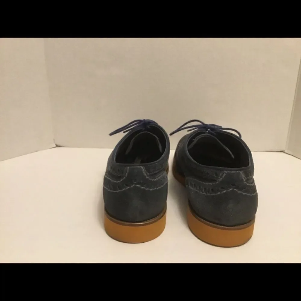 Doucal’s Suede Leather Wingtip Loafer Blue Sz 8.5